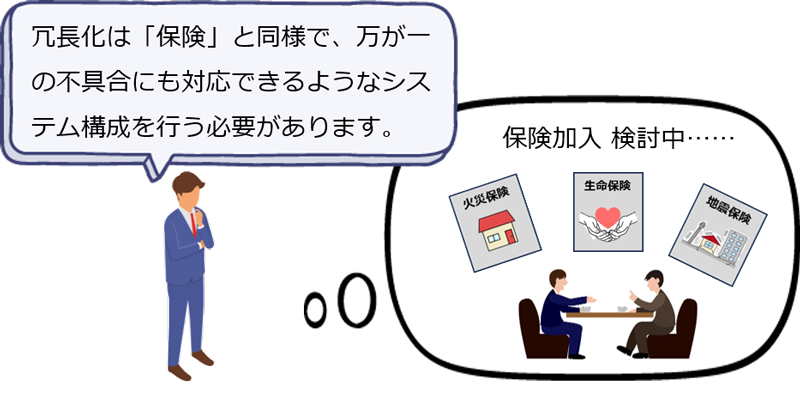 「冗長化」を”保険”で例えるなら・・・
